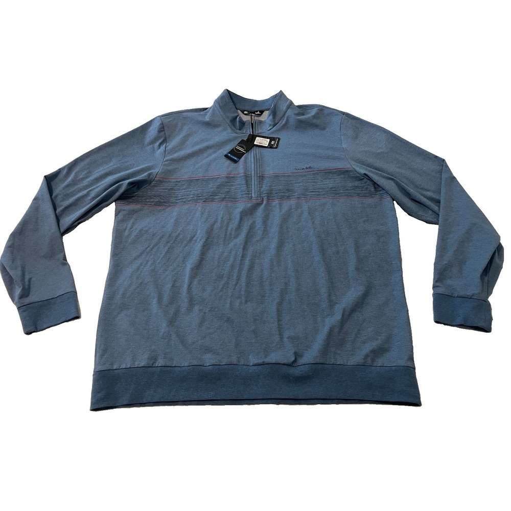 Travis Mathew Splash of Color Pullover Mens 3XL Blue 1/4 Zip Golf Stretch